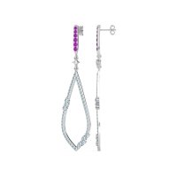 Pave Tear Drop Dangling Earrings