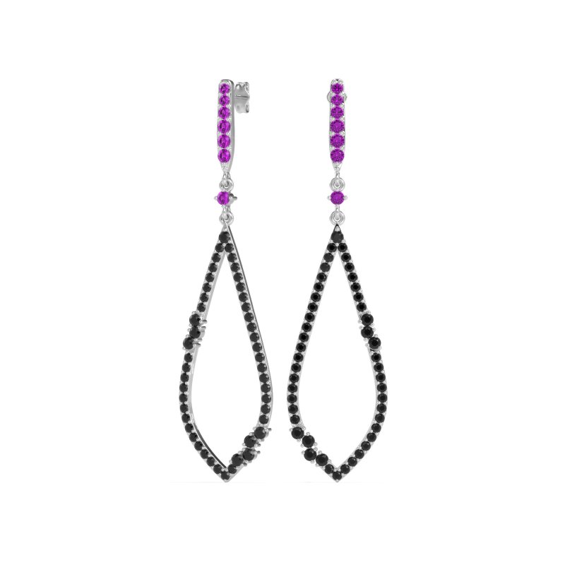 Pave Tear Drop Dangling Earrings