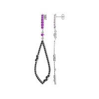 Pave Tear Drop Dangling Earrings