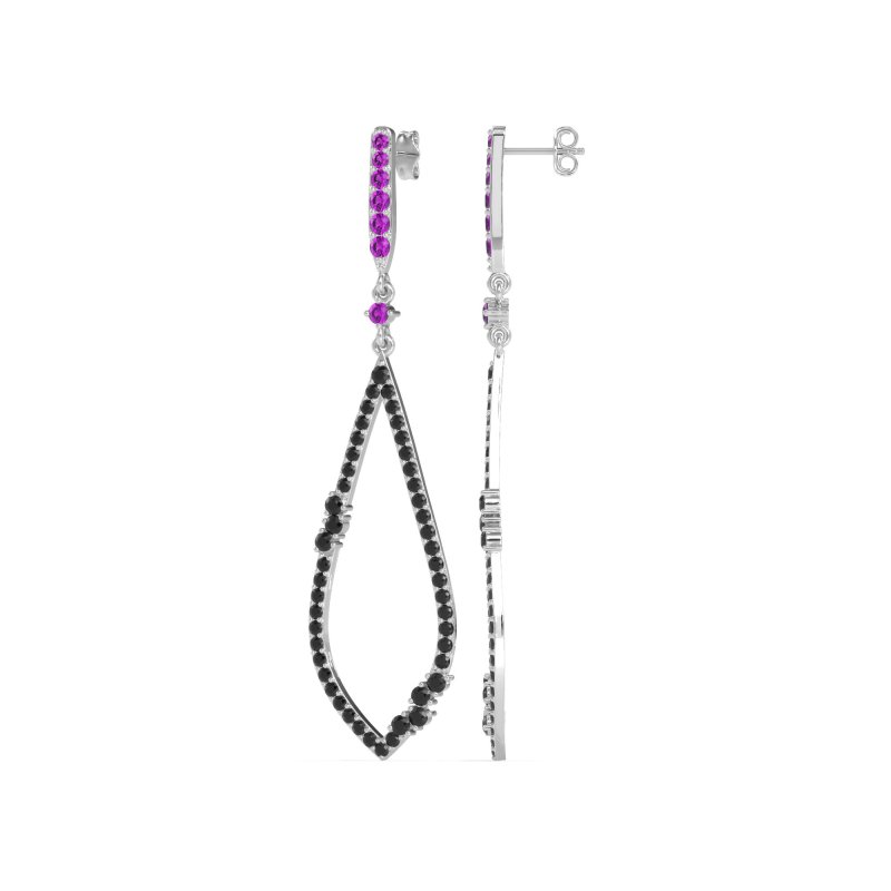 Pave Tear Drop Dangling Earrings