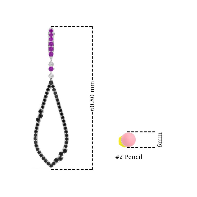Pave Tear Drop Dangling Earrings