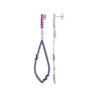 Pave Tear Drop Dangling Earrings