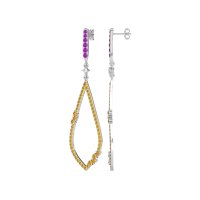 Pave Tear Drop Dangling Earrings
