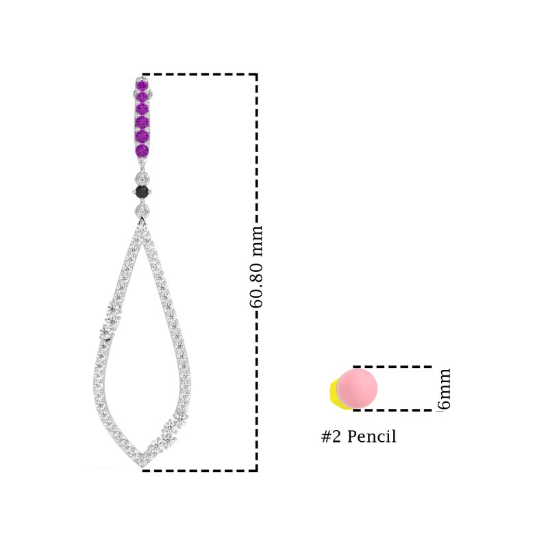 Pave Tear Drop Dangling Earrings