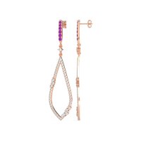 Pave Tear Drop Dangling Earrings