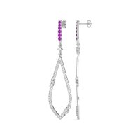 Pave Tear Drop Dangling Earrings