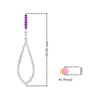 Pave Tear Drop Dangling Earrings