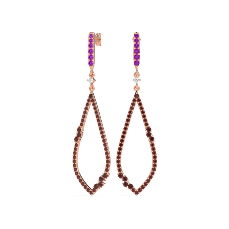 Pave Tear Drop Dangling Earrings