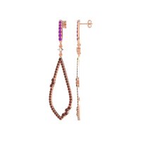 Pave Tear Drop Dangling Earrings