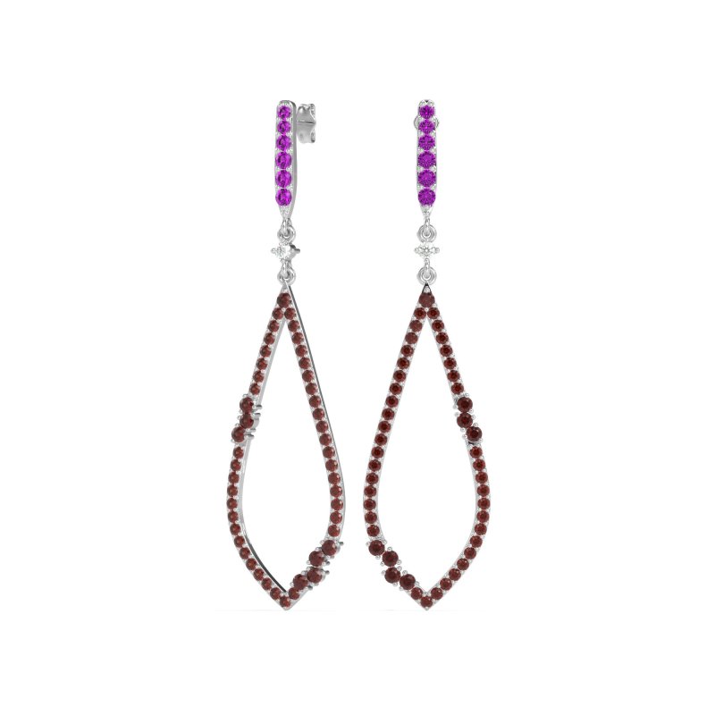 Pave Tear Drop Dangling Earrings
