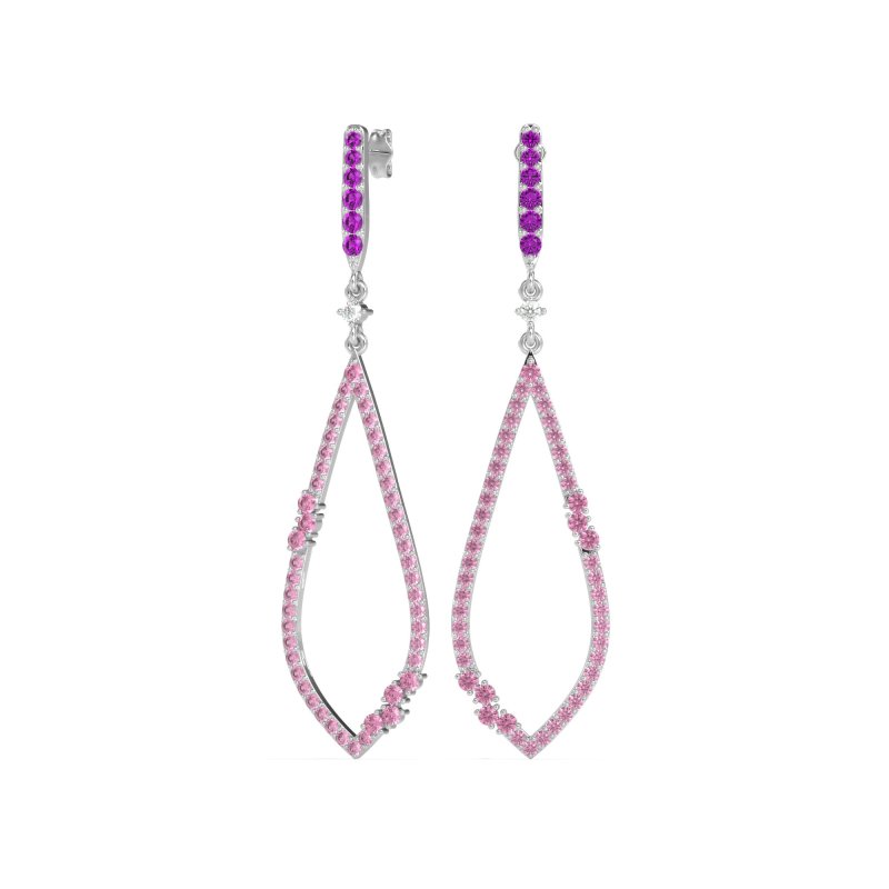 Pave Tear Drop Dangling Earrings