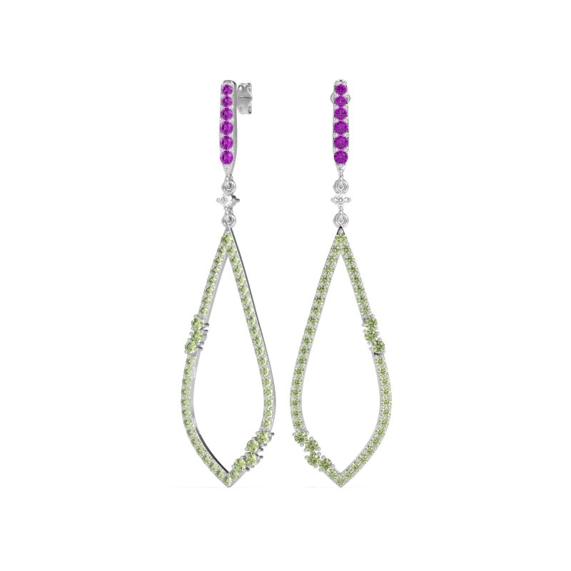 Pave Tear Drop Dangling Earrings