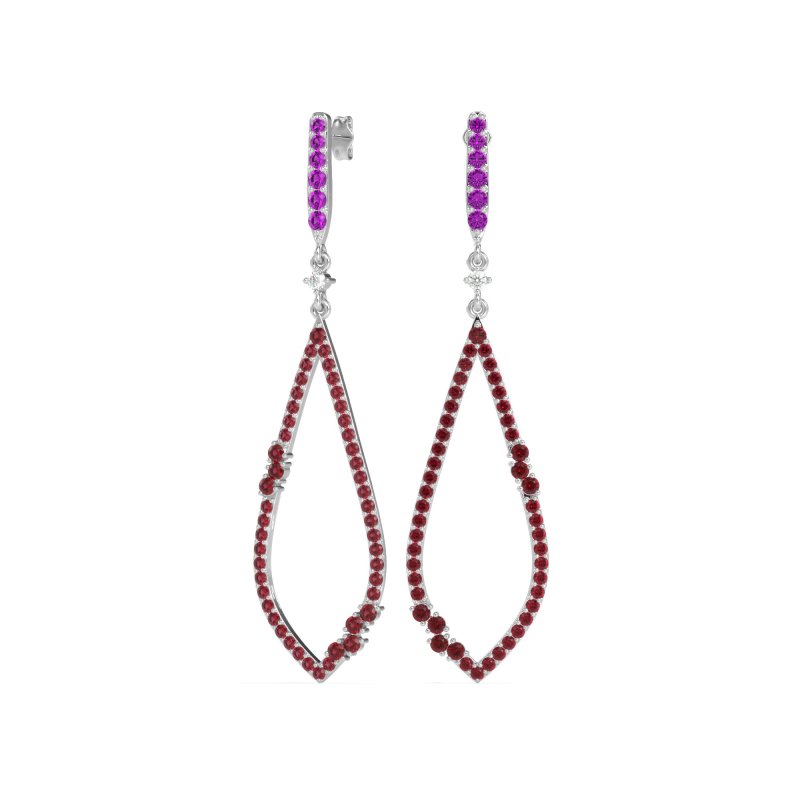 Pave Tear Drop Dangling Earrings