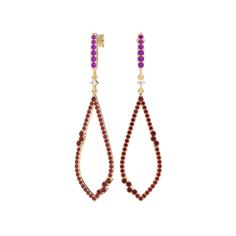 Pave Tear Drop Dangling Earrings