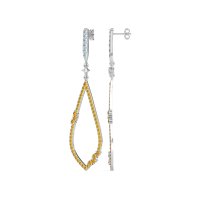 Pave Tear Drop Dangling Earrings