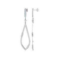 Pave Tear Drop Dangling Earrings