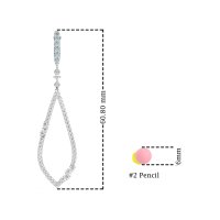 Pave Tear Drop Dangling Earrings