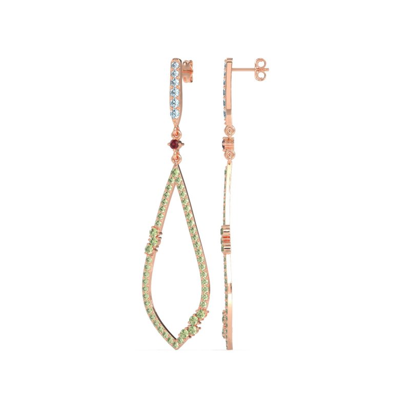 Pave Tear Drop Dangling Earrings