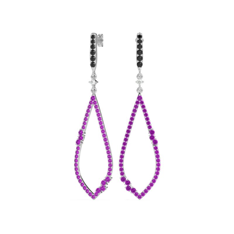 Pave Tear Drop Dangling Earrings