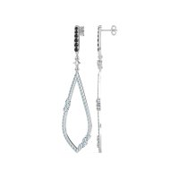 Pave Tear Drop Dangling Earrings
