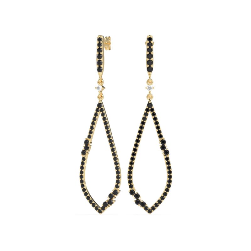 Pave Tear Drop Dangling Earrings