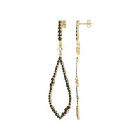 Pave Tear Drop Dangling Earrings