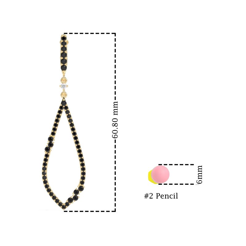 Pave Tear Drop Dangling Earrings