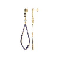 Pave Tear Drop Dangling Earrings