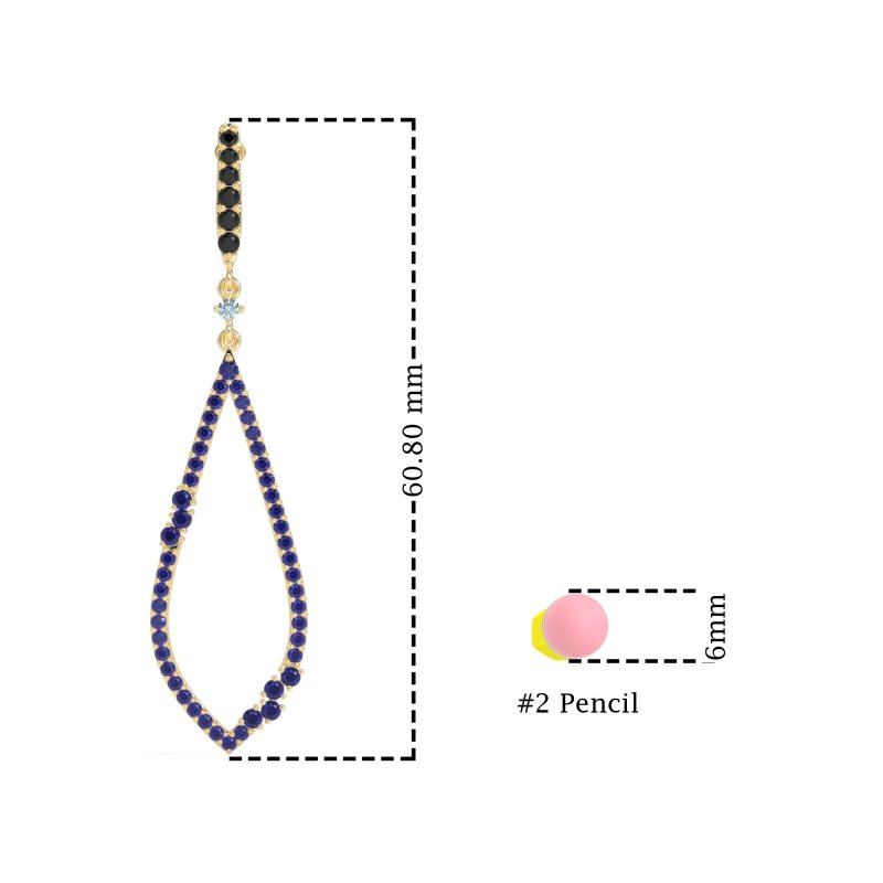 Pave Tear Drop Dangling Earrings