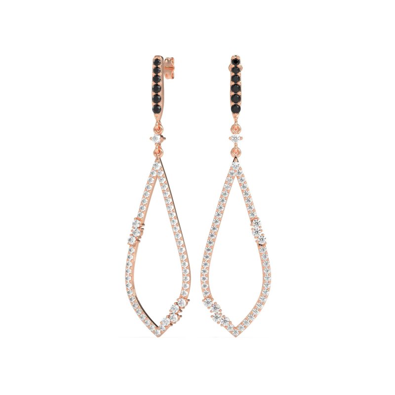 Pave Tear Drop Dangling Earrings
