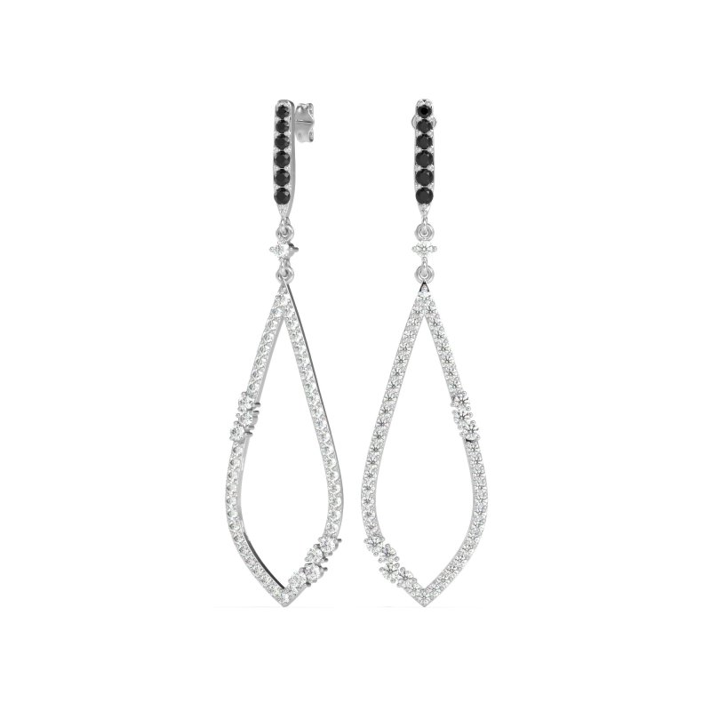 Pave Tear Drop Dangling Earrings