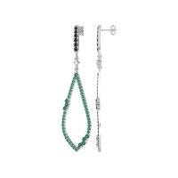 Pave Tear Drop Dangling Earrings