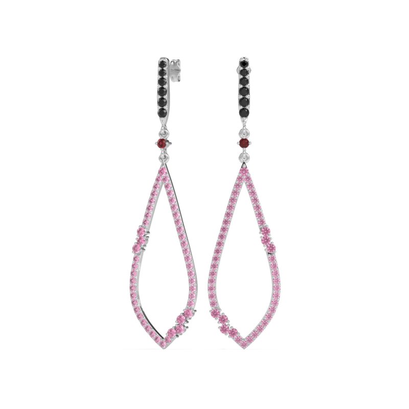 Pave Tear Drop Dangling Earrings