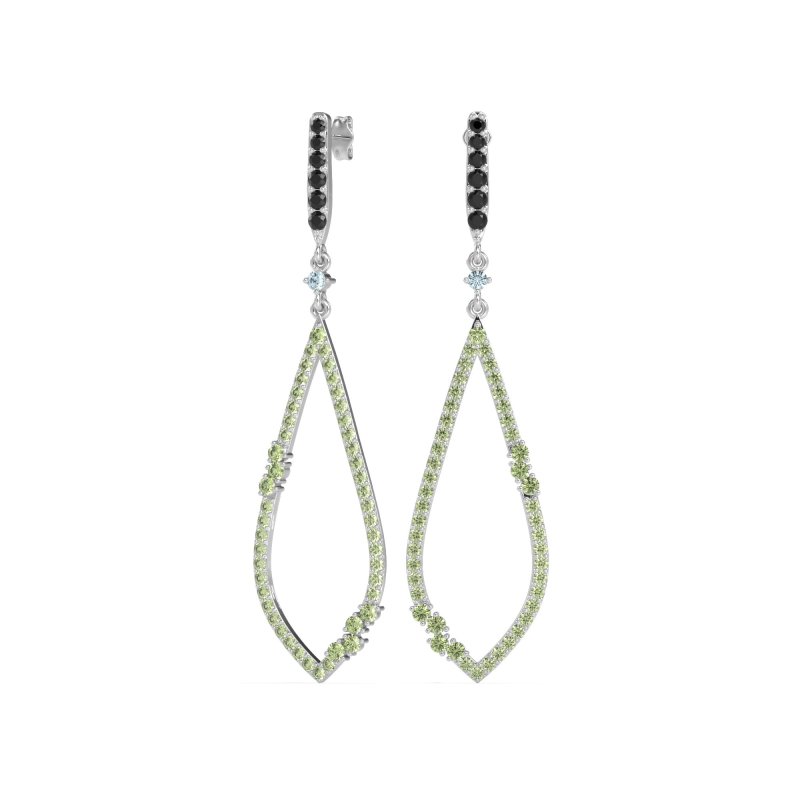 Pave Tear Drop Dangling Earrings