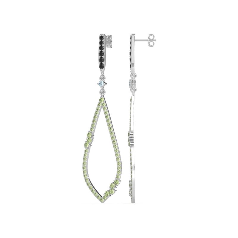 Pave Tear Drop Dangling Earrings