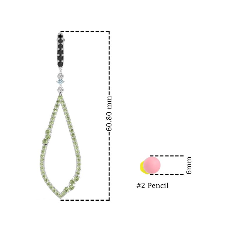 Pave Tear Drop Dangling Earrings