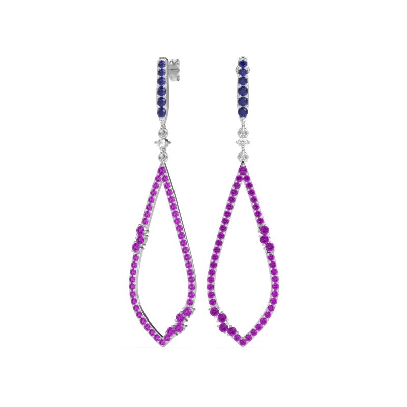 Pave Tear Drop Dangling Earrings