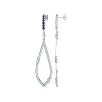 Pave Tear Drop Dangling Earrings