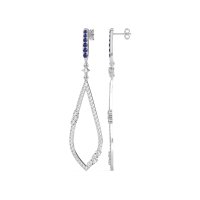 Pave Tear Drop Dangling Earrings