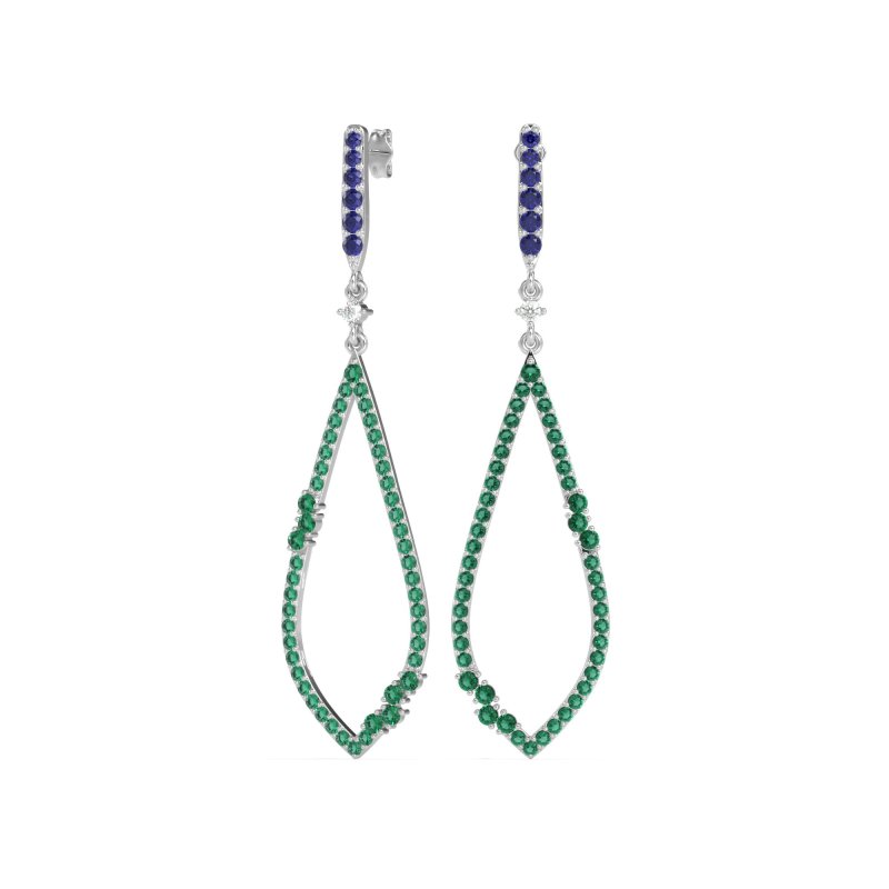 Pave Tear Drop Dangling Earrings