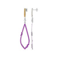 Pave Tear Drop Dangling Earrings