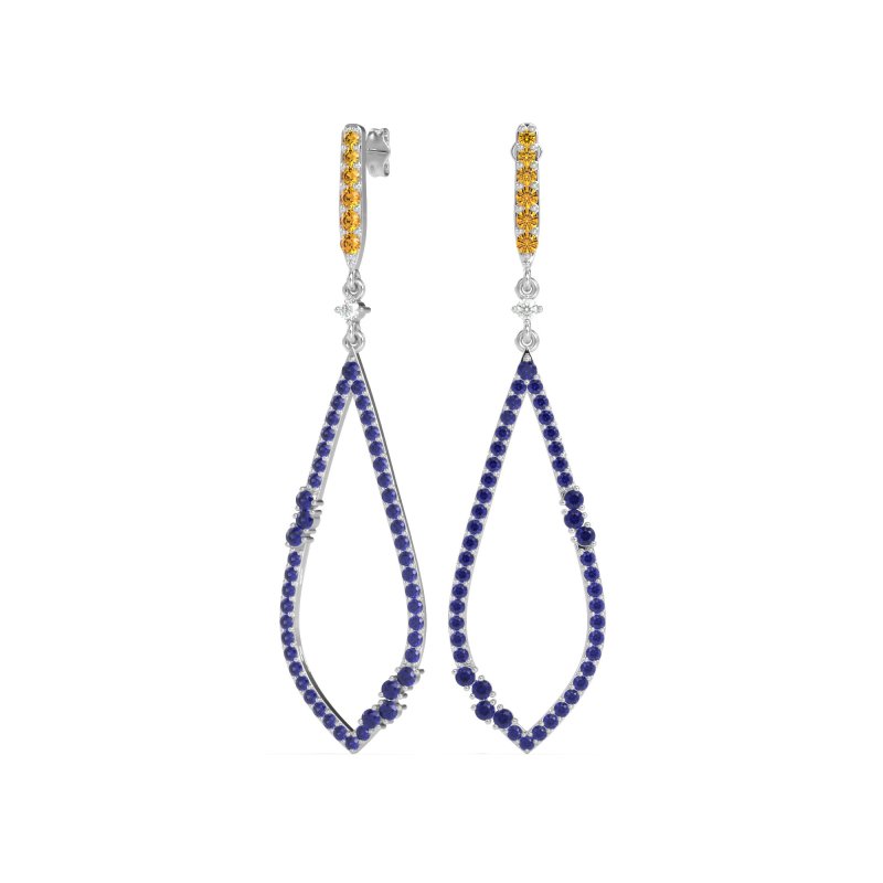 Pave Tear Drop Dangling Earrings