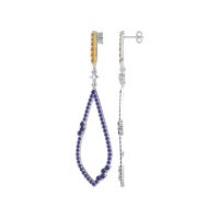 Pave Tear Drop Dangling Earrings