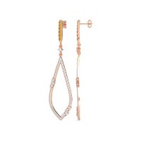 Pave Tear Drop Dangling Earrings