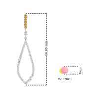 Pave Tear Drop Dangling Earrings
