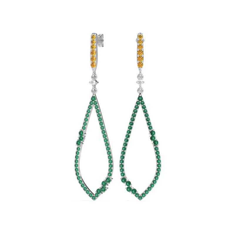 Pave Tear Drop Dangling Earrings