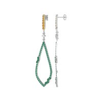 Pave Tear Drop Dangling Earrings