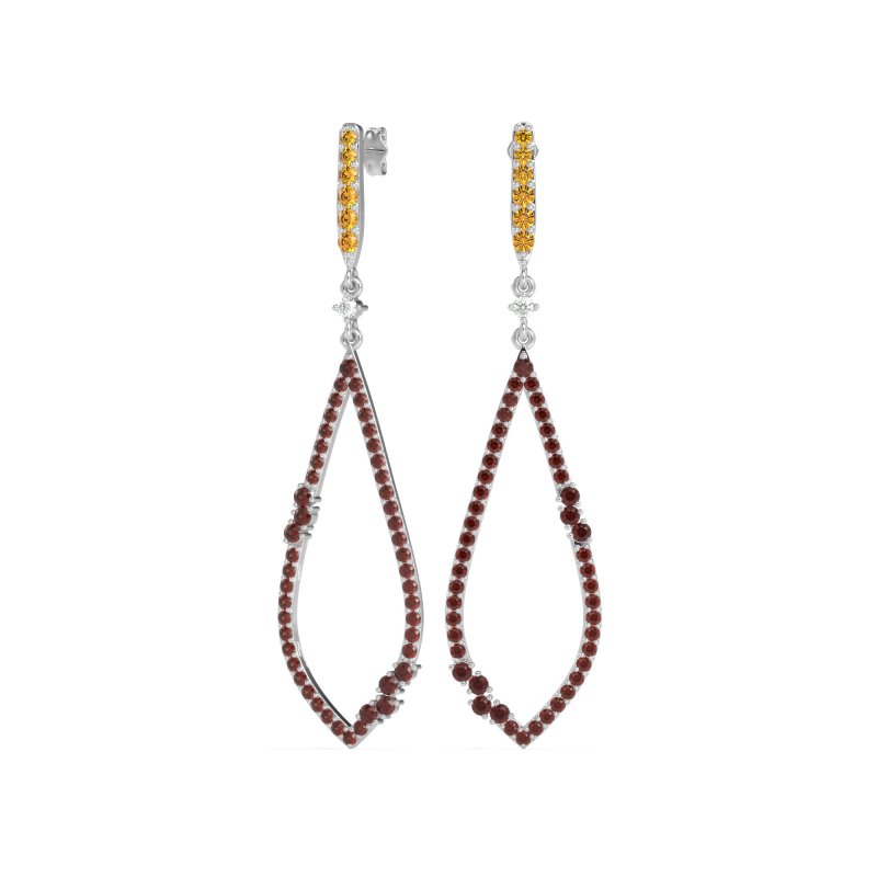 Pave Tear Drop Dangling Earrings