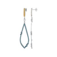 Pave Tear Drop Dangling Earrings