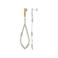 Pave Tear Drop Dangling Earrings